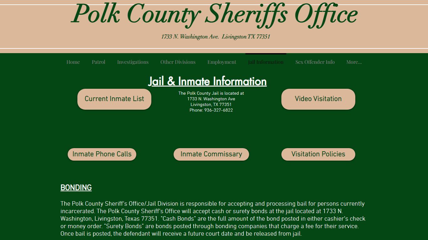 Jail Information | Polk County Sheriff